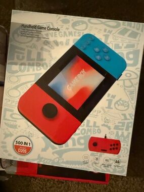 Red and Blue Handheld Game Console - 'Gameboy' - 500 in 1 games